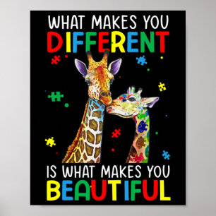 Different Beautiful Autism Awareness Puzzle Piece Poster