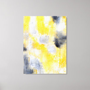 'Different' Black and Yellow Abstract Art Canvas Print