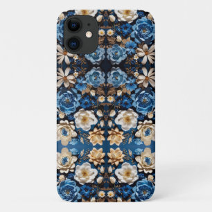 Different Blue Flower Beautiful Floral Design iPhone 11 Case