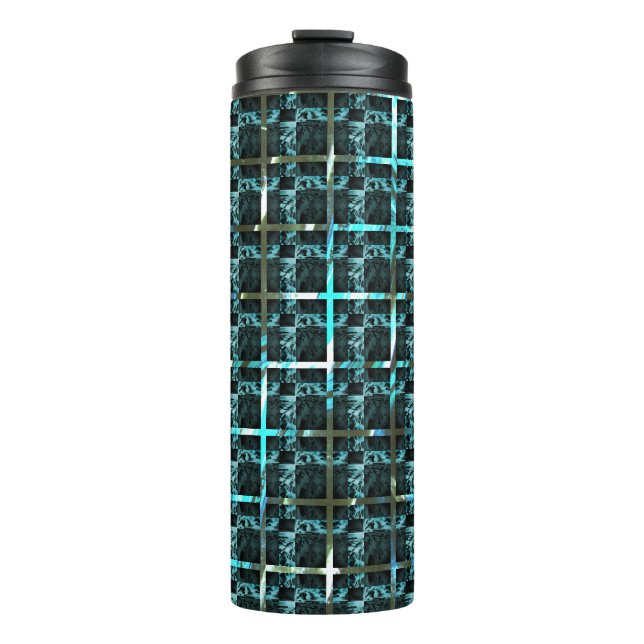 Different chess, squares or image under grid? thermal tumbler (Front)