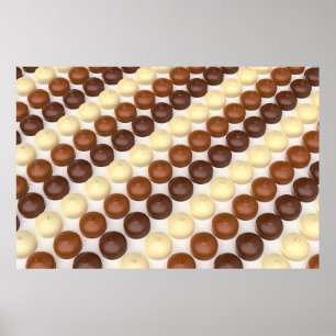 Different chocolate coated marshmallows poster