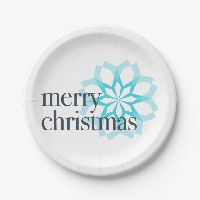 Different, classical design of "Merry Christmas" Paper Plate (Front)