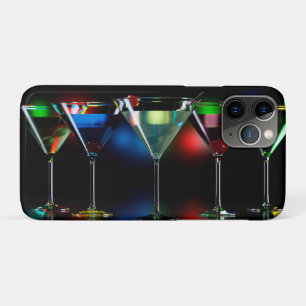 Different cocktails in martini glasses with lights iPhone 11 pro case