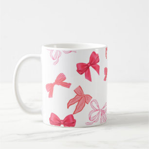Different colours of pink bows coffee mug