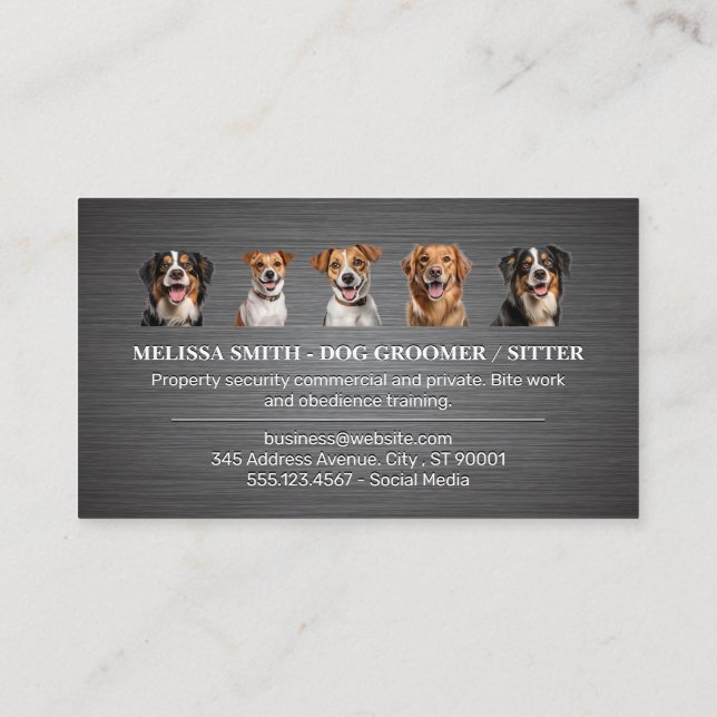 Different Dog Breeds | Doggie Paws Business Card (Back)