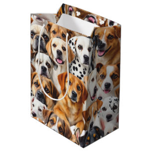 Different dog breeds medium gift bag