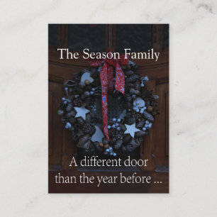 Different door Christmas wreath new address Enclosure Card