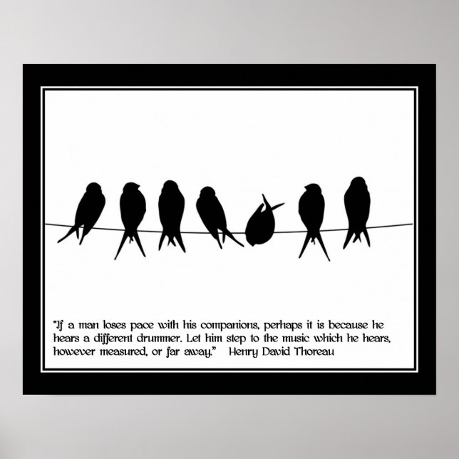 "Different Drummer" Thoreau Quote Poster (Front)