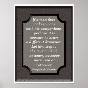 Different Drummer - Thoreau quote print
