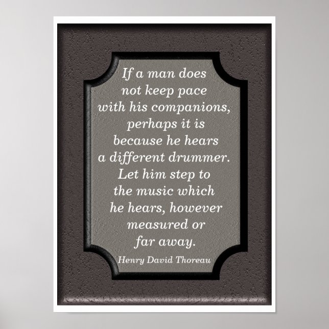 Different Drummer - Thoreau quote print (Front)