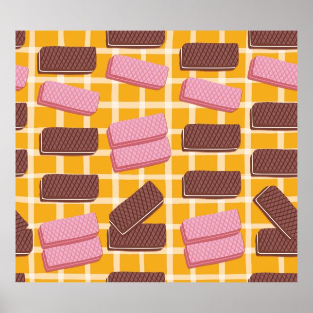 Different flavored wafers seamless background poster (Front)
