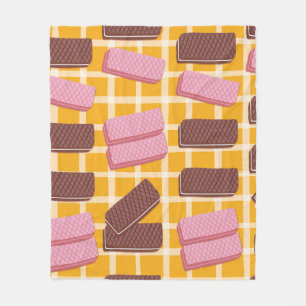 Different flavoued wafers seamless background fleece blanket