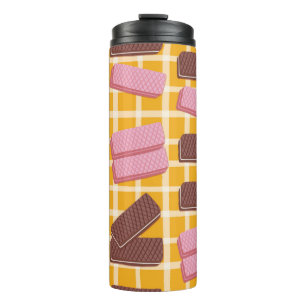 Different flavoued wafers seamless background thermal tumbler