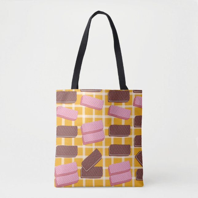 Different flavoued wafers seamless background tote bag (Front)