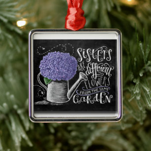 DIFFERENT FLOWERS FROM SAME GARDEN SISTER METAL TREE DECORATION