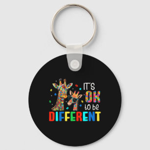 Different Giraffe Animal Autism Awareness Puzzle I Key Ring