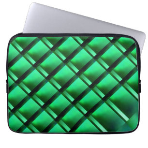 Different green, shapes with luminous illusion laptop sleeve