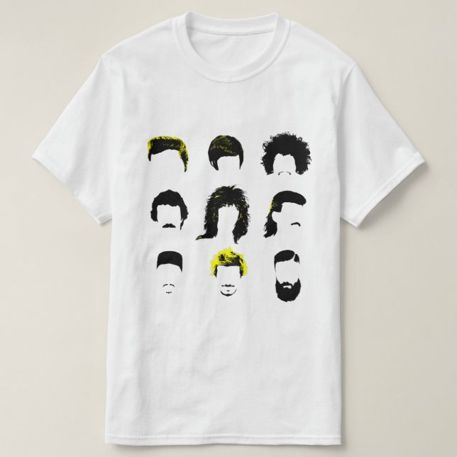 Different Hairstyles Throughout the Years t-shirt (Design Front)
