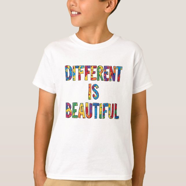Different Is Beautiful - Autism Awareness  T-Shirt (Front)