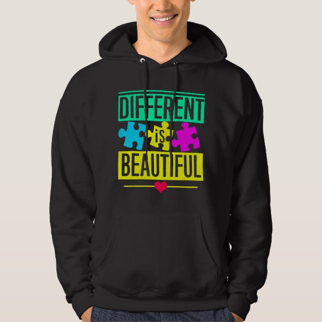 Different Is Beautiful Autism Hoodie (Front)