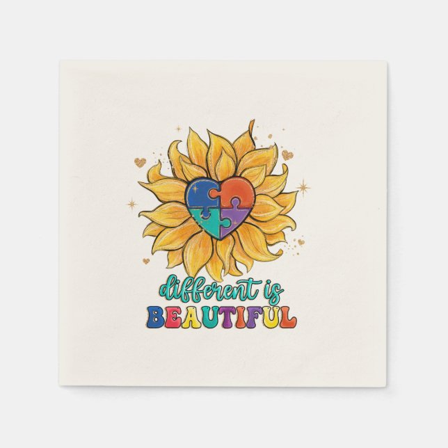Different is Beautiful Autism Napkin (Front)