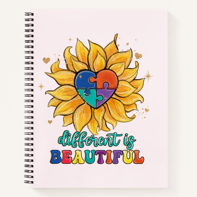 Different is Beautiful Autism Notebook (Front)