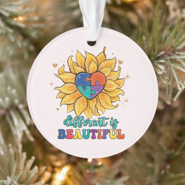 Different is Beautiful Autism Ornament (Tree)