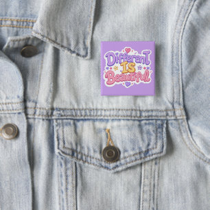 Different Is Beautiful Cute Pastel Kawaii Kids 15 Cm Square Badge