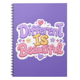 Different Is Beautiful Cute Pastel Kawaii Kids Notebook
