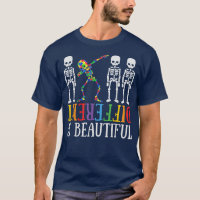 Different Is Beautiful Dabbing Skeleton Autism Awa
