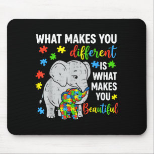 Different is Beautiful Elephant Autism Awareness Mouse Mat