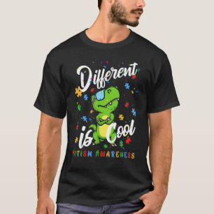 Different Is Cool Autism Awareness Dinosaur Trex P T-Shirt