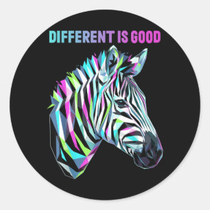 Different Is Good Rare Disease Awareness Zebra Classic Round Sticker