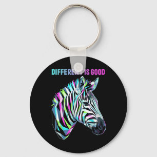 Different Is Good Rare Disease Awareness Zebra Key Ring