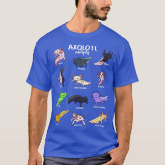 Different Kawaii Axolotl Types T-Shirt