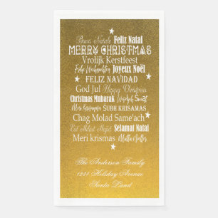 Different languages of Merry Christmas Napkins