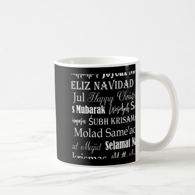 Different Languages Of Merry Christmas T Shirt  Coffee Mug (Right)