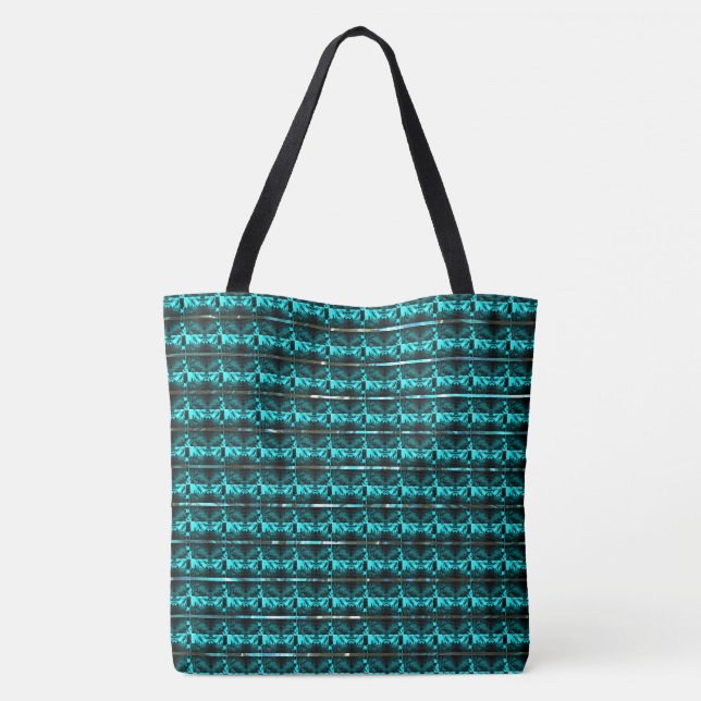 Different light blue, different striped or shapes tote bag (Back)