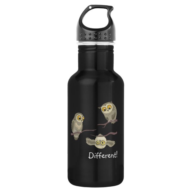 Different! little upsidedown owl~ aluminium bottle (Front)