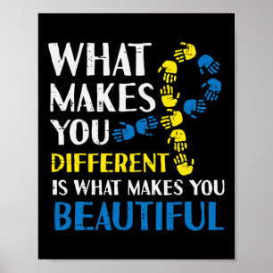 Different Makes You Beautiful Down Syndrome Awaren Poster