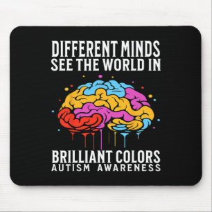 Different Minds Autism Awareness Kids Boys Support Mouse Mat