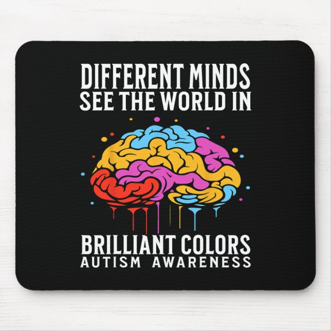 Different Minds Autism Awareness Kids Boys Support Mouse Mat (Front)