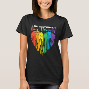 Different Minds Big Hearts Puzzle Piece Autism Awa T-Shirt