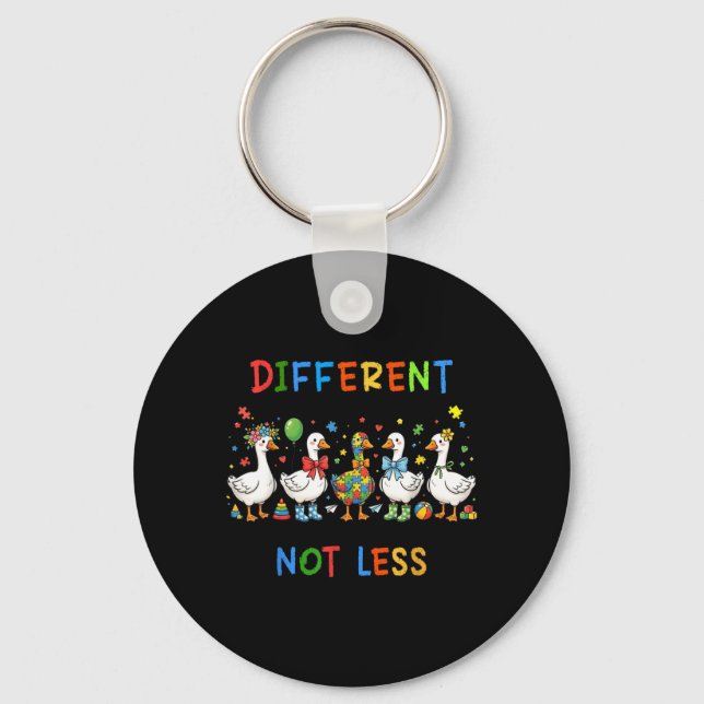 Different Not Less Autism Awareness Goose Key Ring (Front)