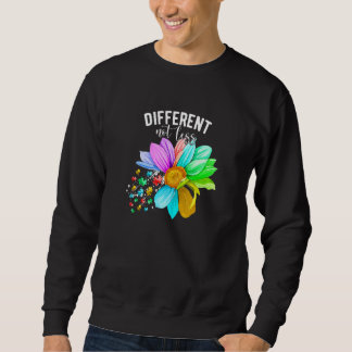 Different Not Less Autism Awareness Puzzle Sunflow Sweatshirt