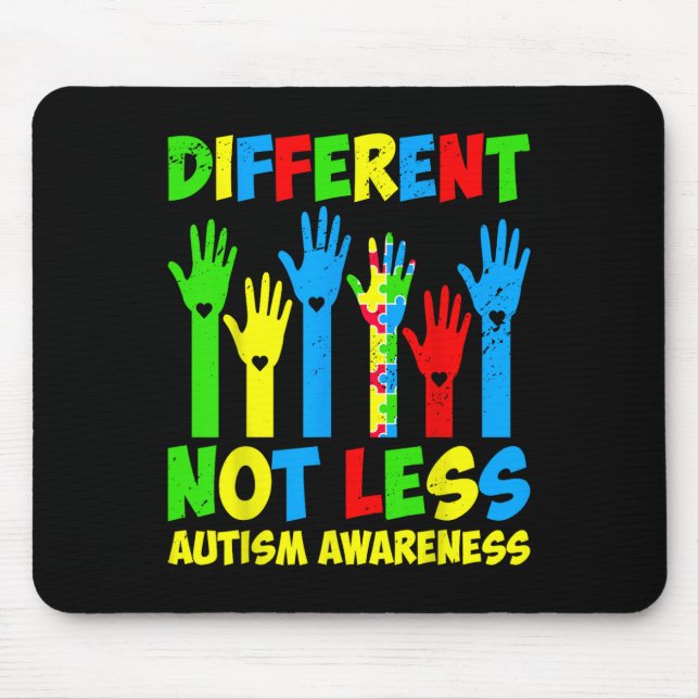 Different Not Less Autism Awareness - Support Auti Mouse Mat (Front)