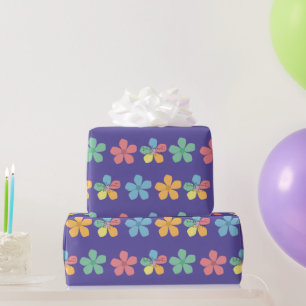 Different Not Less Autism Colorful Floral Vibrant Wrapping Paper