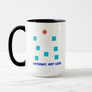 Different, Not Less Inclusive Shapes Illustration Mug