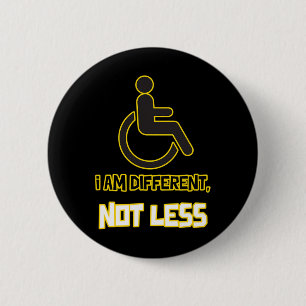 different not less person with disability wheelcha 6 cm round badge