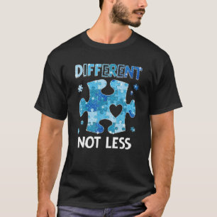 Different Not Less Puzzle Piece Autism Awareness T-Shirt